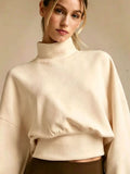 Turtleneck Dropped Shoulder Sweatshirt