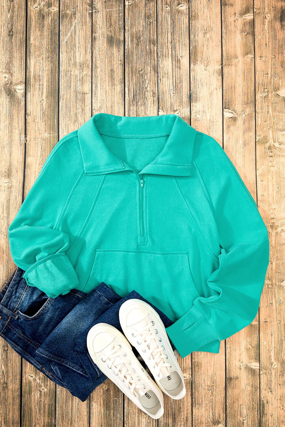 Half Zip Long Sleeve Sweatshirt (27)
