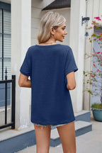 Notched Short Sleeve T-shirt (12)