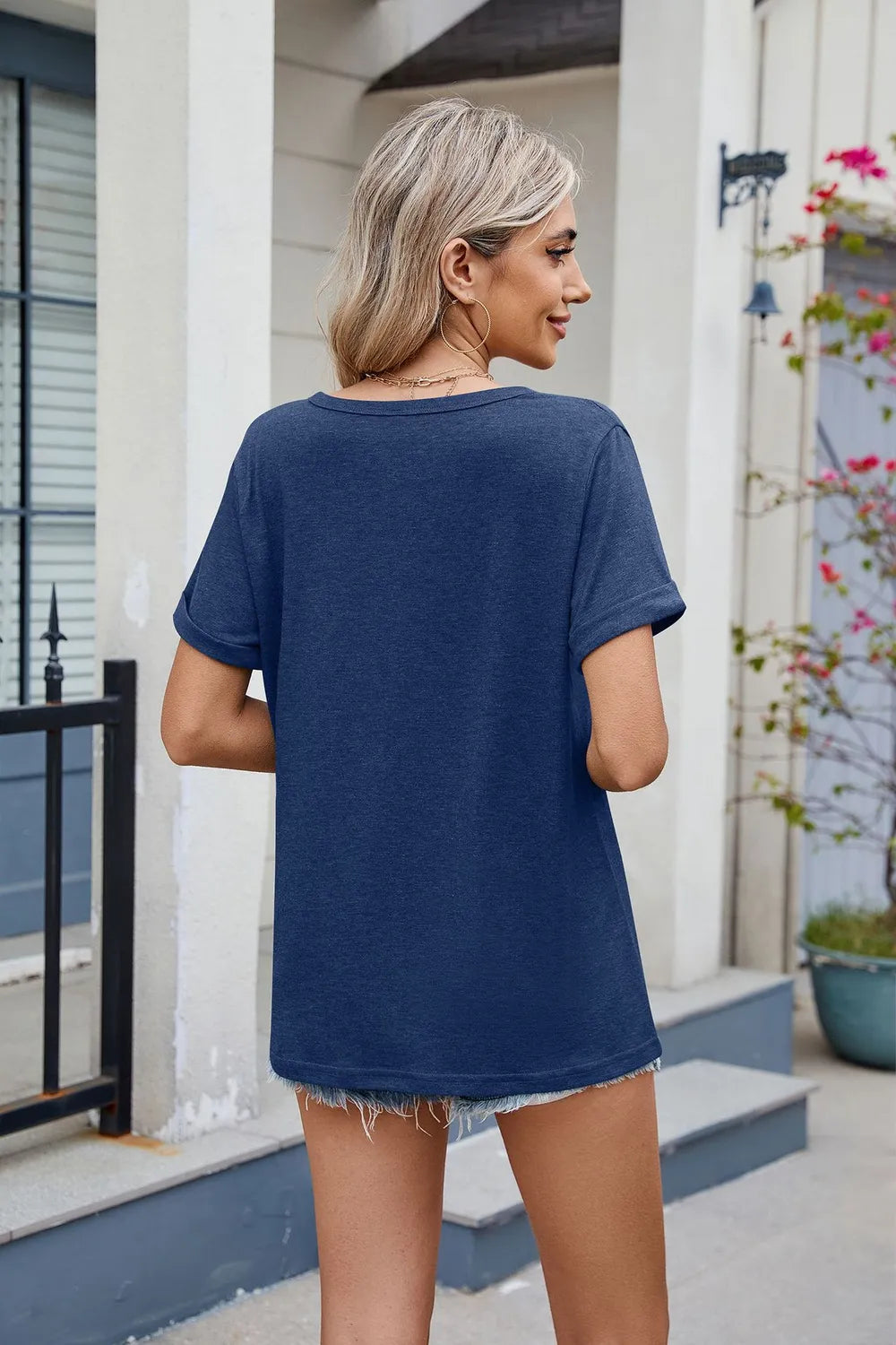 Notched Short Sleeve T-shirt (12)
