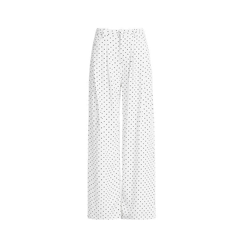White Polka Dot Pleated Trousers photo 1