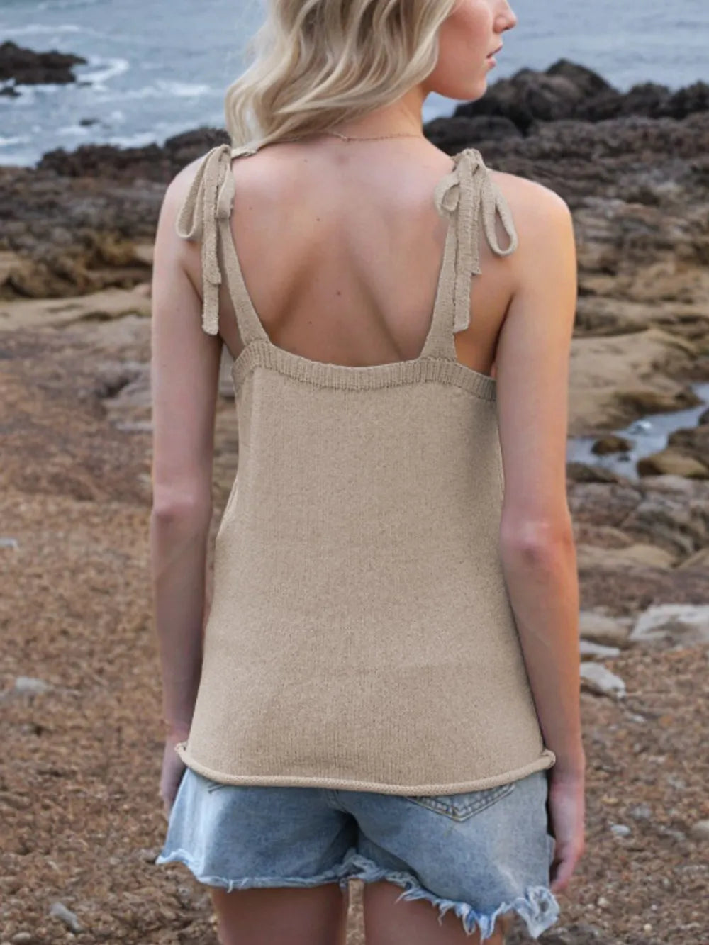 Tie Shoulder V-neck Sweater Vest (6)
