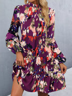 Printed Balloon Sleeve Mini Dress (15)