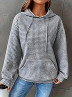 Textured Knit Drawstring Hoodie (22)