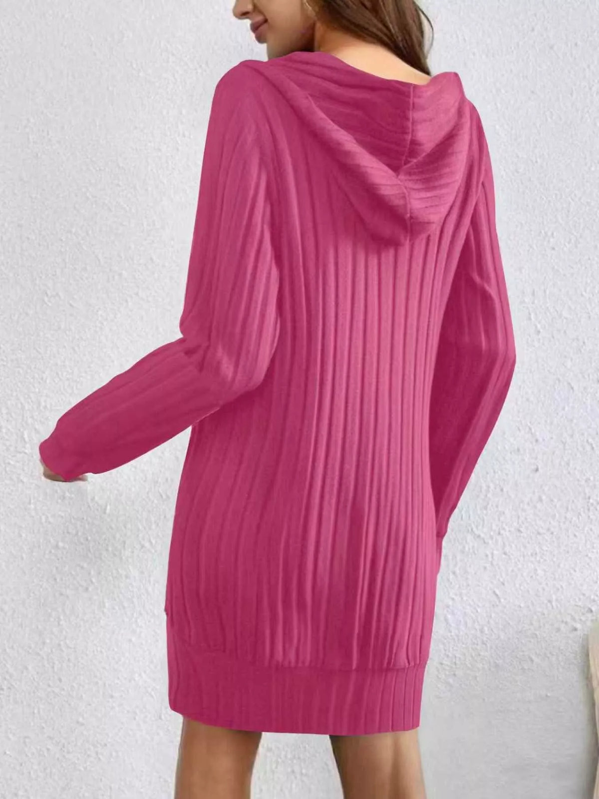 Ribbed Knit Hoodie Dress (5)