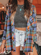 Plaid Collared Neck Long Sleeve Shirt (6)