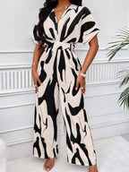 Abstract Print Wide-leg Jumpsuit (2)