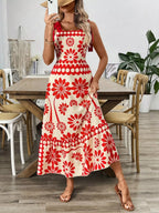 Floral Print Tie-shoulder Midi Dress (4)