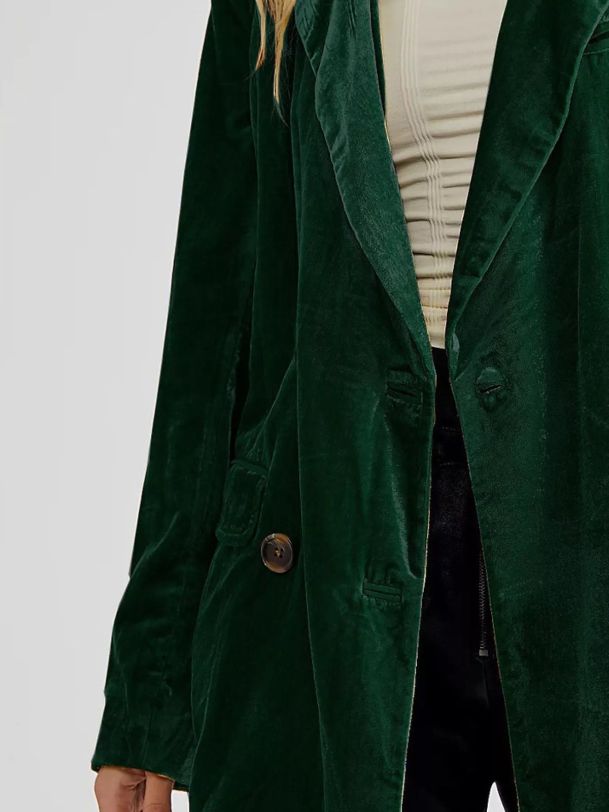 Lapel Collar Button Up Blazer (10)