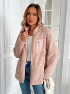 Zip Up Long Sleeve Fuzzy Jacket (5)