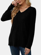 V-neck Long Sleeve T-shirt (20)