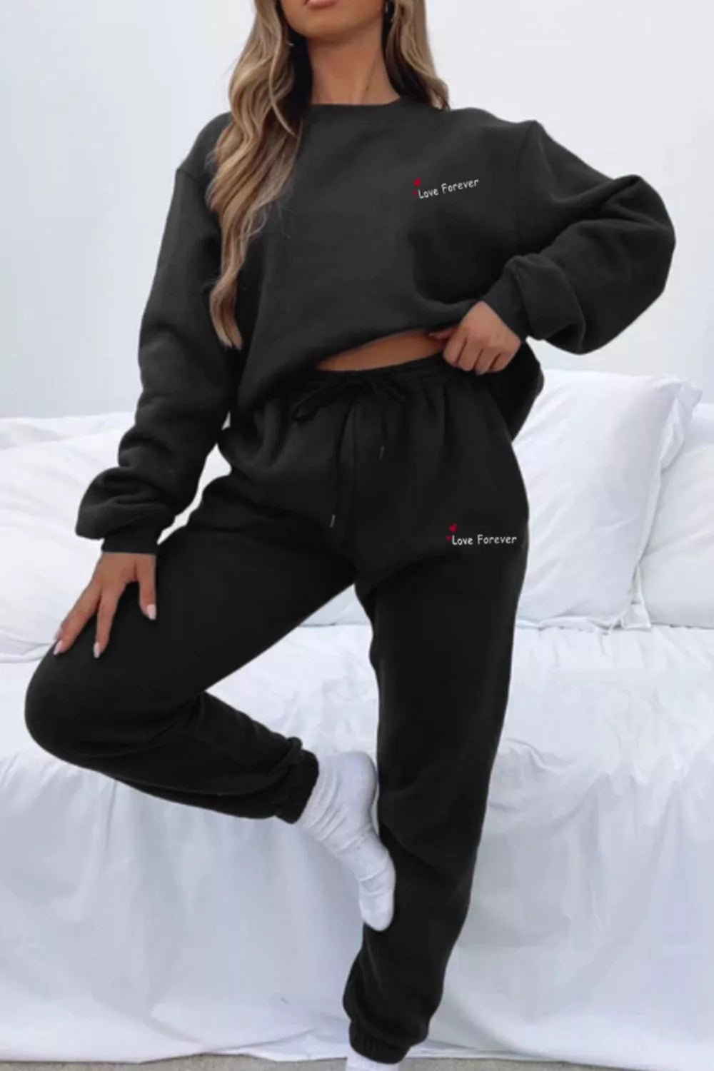 Round Neck Sweatshirt Joggers Set (6)