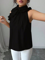 Ruffle High Neck Sleeveless Top (22)