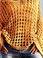 Crochet Long Sleeve Knit Cover Up (5)
