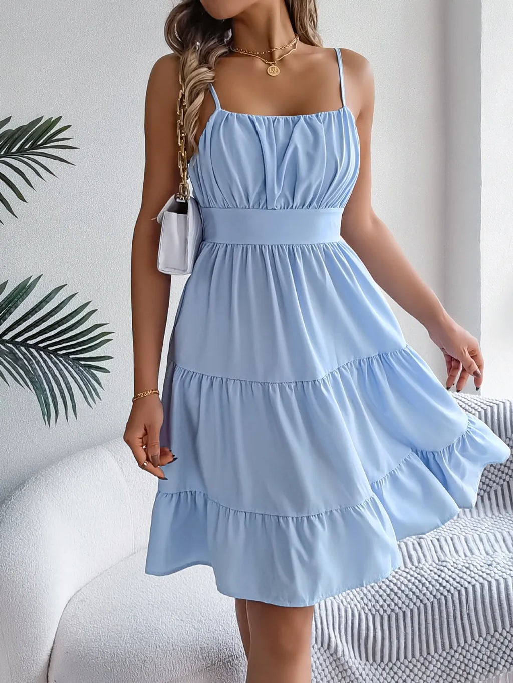 Smocked Back Tiered Cami Dress (9)