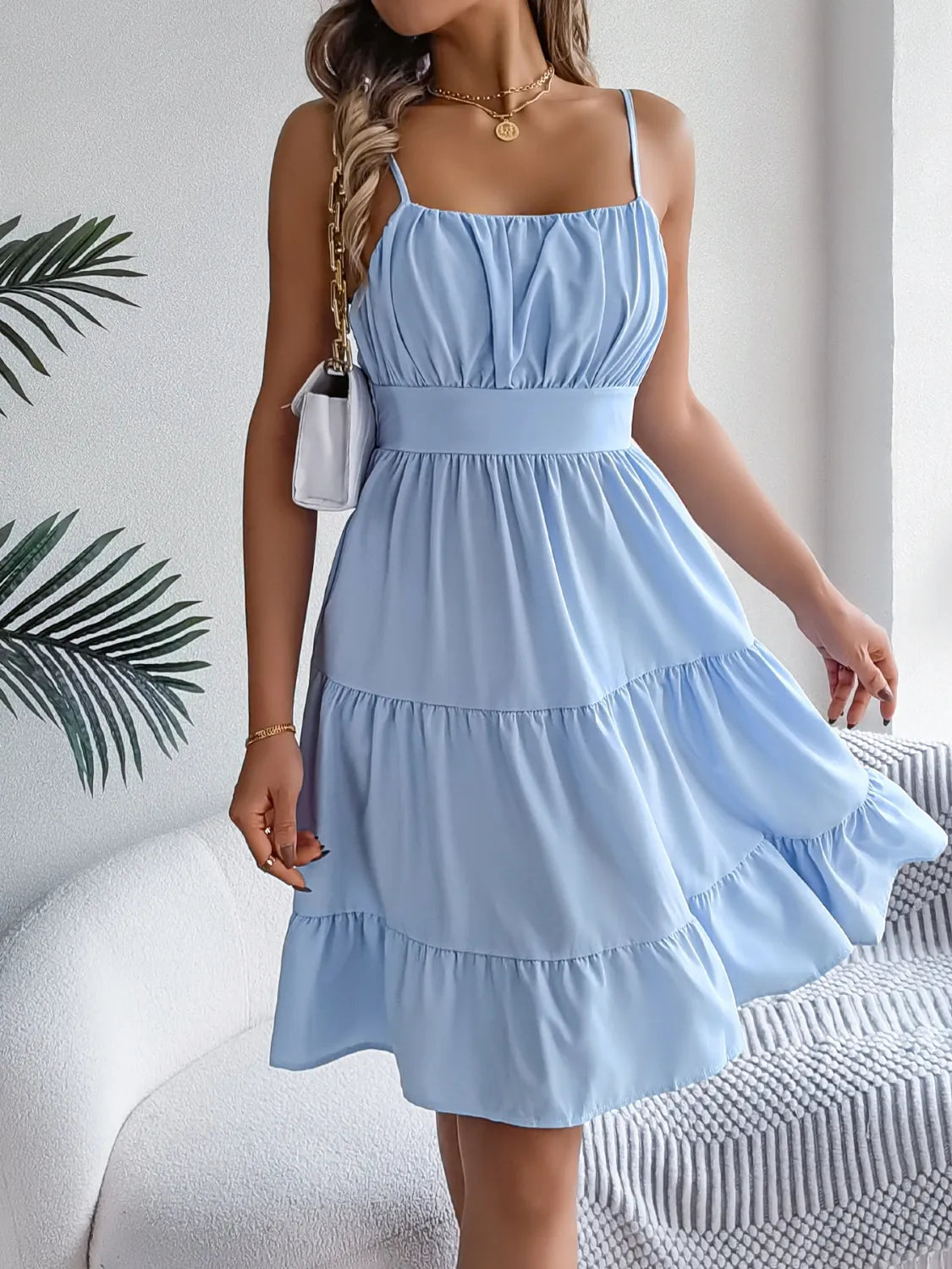 Smocked Back Tiered Cami Dress (9)