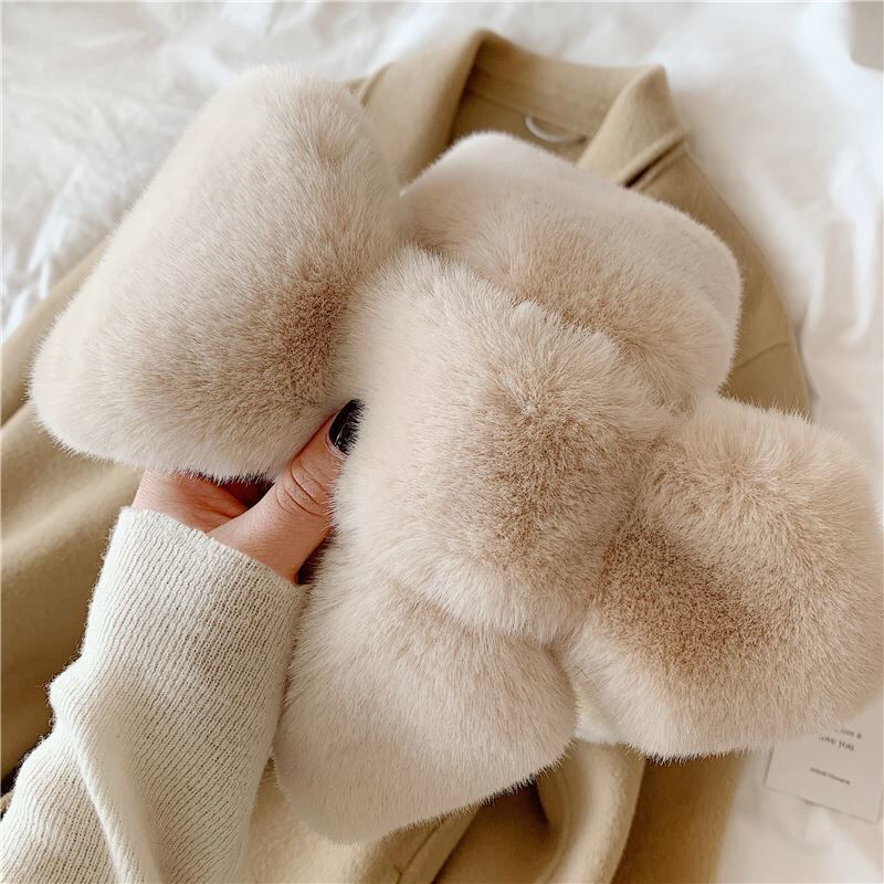 Faux Fur Faux Rabbit Fur Scarf Plush Collar photo 1