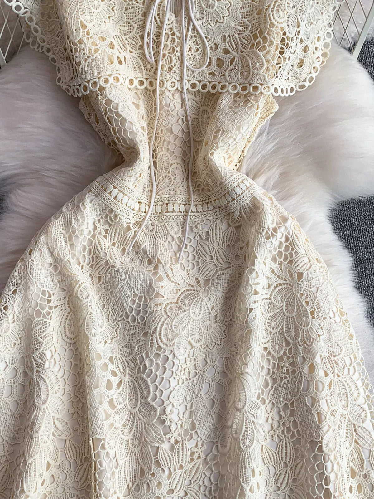Lace Sleeveless A-line Dress (15)