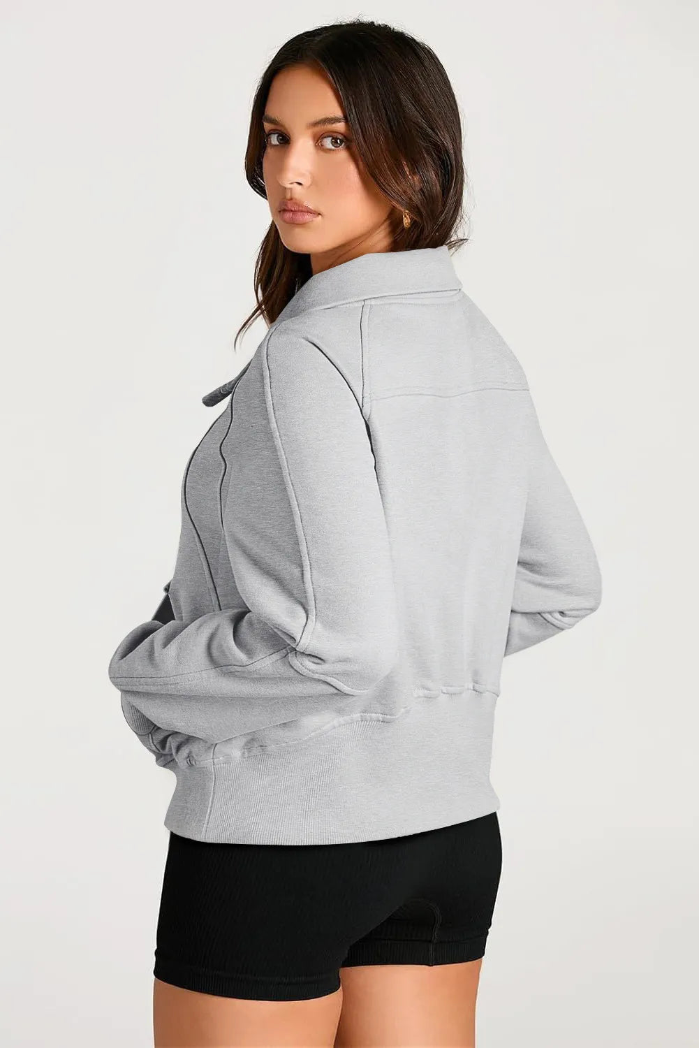 Half Zip Long Sleeve Sweatshirt (2)