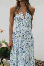 Floral Halter Neck Tiered Maxi Dress (15)