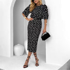 Elegant Commuter Polka-dot Printed Dress Print variant CJLY277909301AZ|CJLY277909302BY|CJLY277909303CX|CJLY277909304DW|CJLY277909305EV