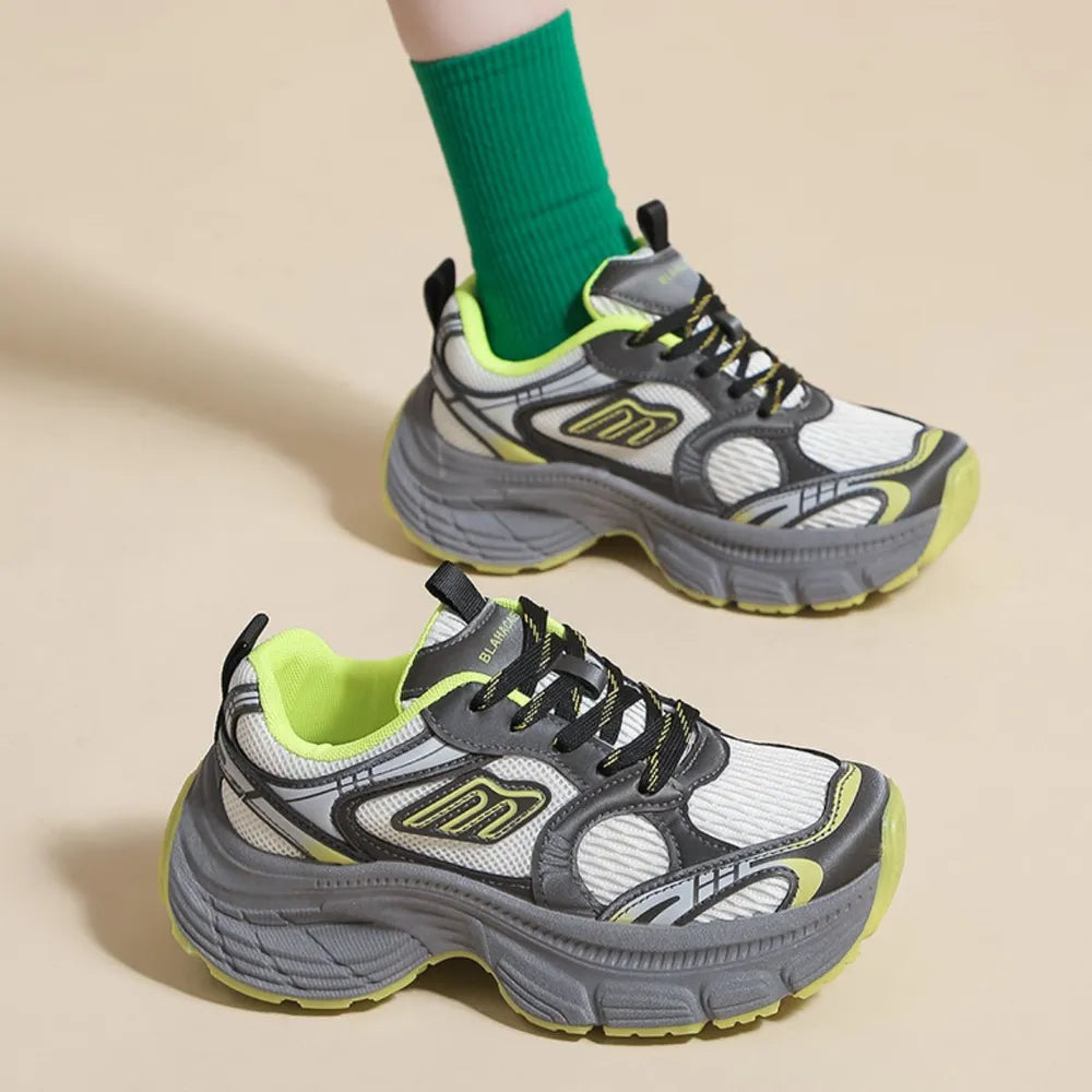 Letter Lace-up Round Toe Athletic Shoes (5)