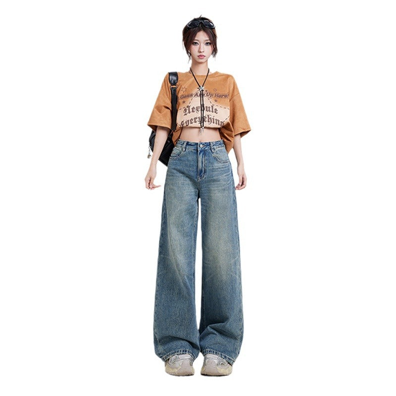Wide Leg Jeans High Waist Baggy Straight Trousers photo 9