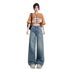 Wide Leg Jeans High Waist Baggy Straight Trousers photo 9