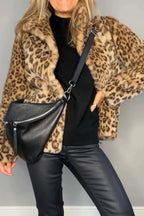 Full Size Leopard Furry Collared Neck Long Sleeve Coat (4)