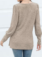 Decorative Button Square Neck Top (6)
