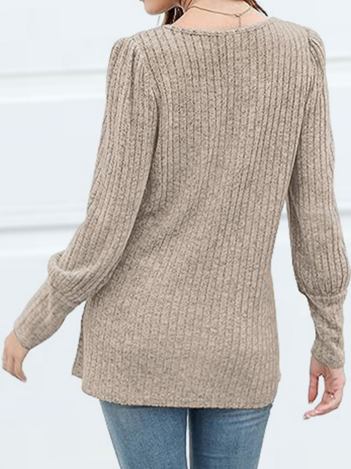 Decorative Button Square Neck Top (6)