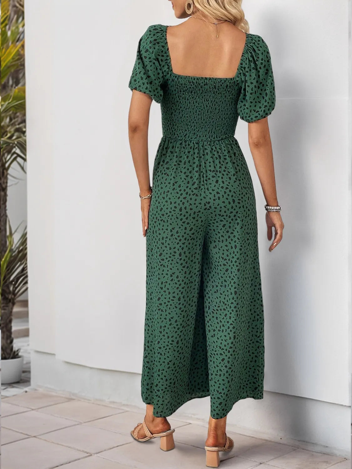 Printed Square Neck Puff Sleeve Jumpsuit (10)
