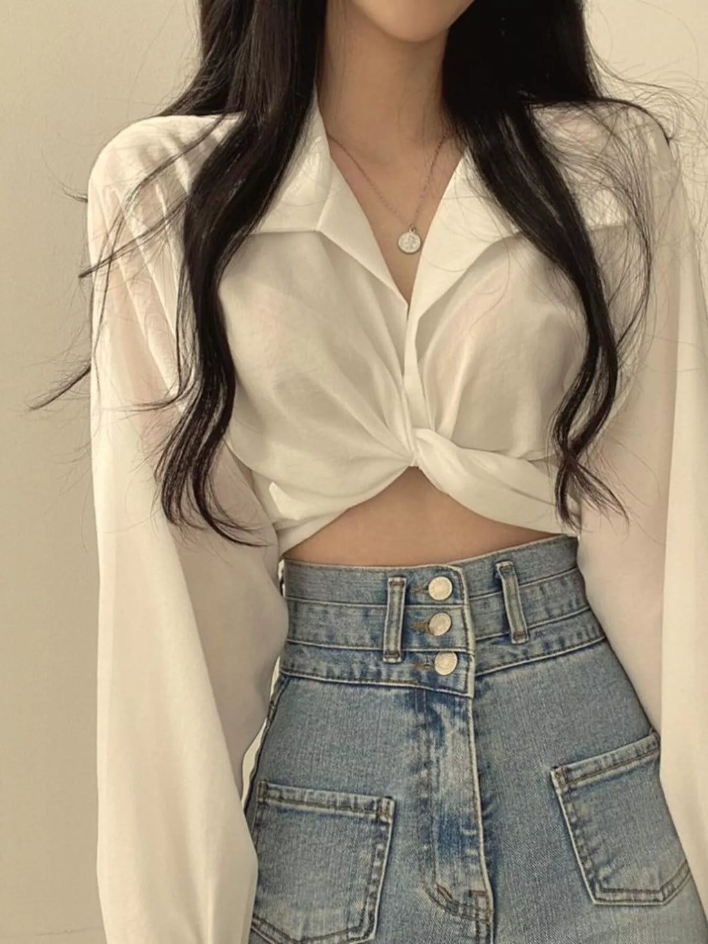 Twisted Front Long Sleeve Shirt (4)