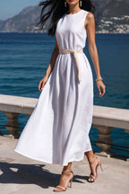 Round Neck Sleeveless Midi Dress (4)