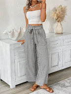 Full Size Striped Wide Leg Paper Bag Pants Plus (3)