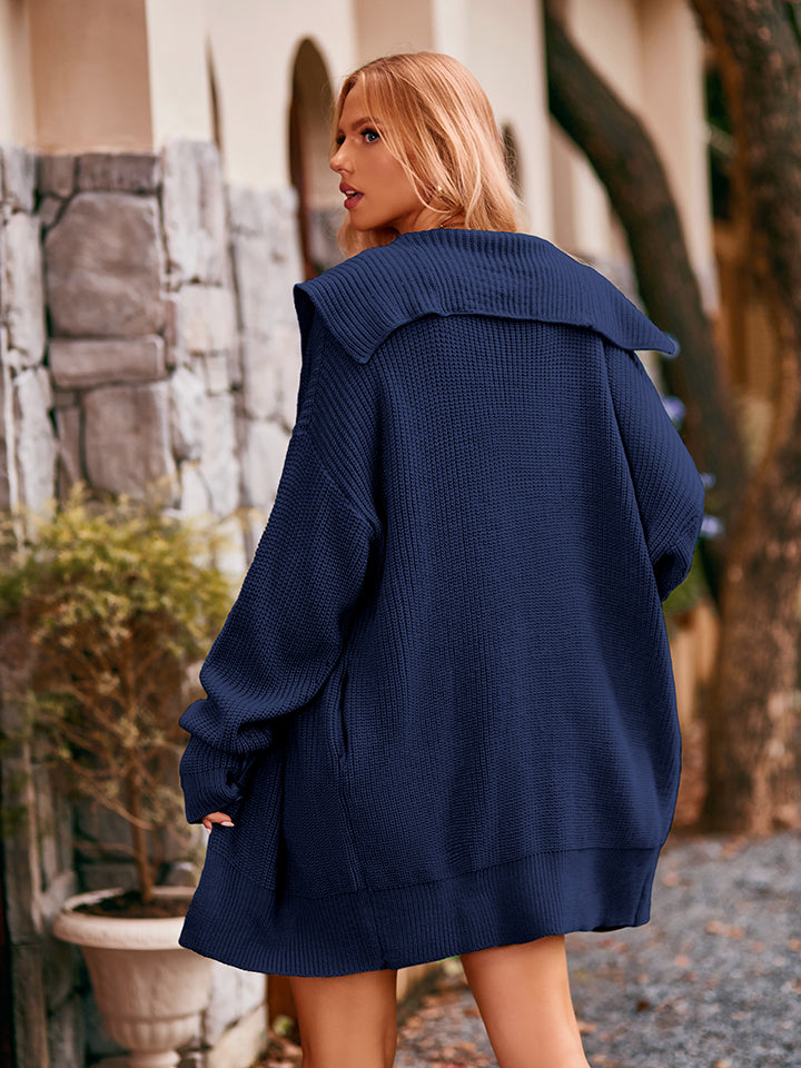 Dropped Shoulder Long Sleeve Cardigan (19)