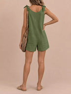 Full Size Tie-shoulder Romper Pockets Plus (26)