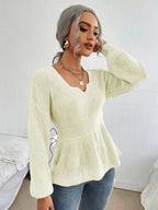 Notched Dropped Shoulder Knit Top (18)