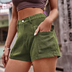 High-waist Denim Shorts Pockets (20)