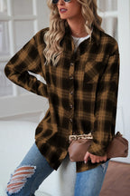 Plaid Button Up Dropped Shoulder Outerwear (20)