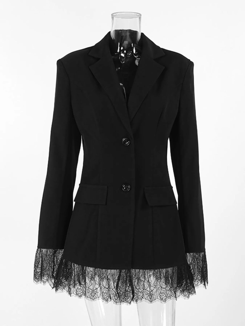 Lace Hem Button Down Blazer (9)