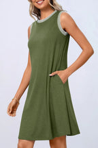 Round Neck Sleeveless Mini Tank Dress (2)