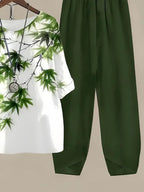 Printed Half Sleeve Top Pants Set (22)