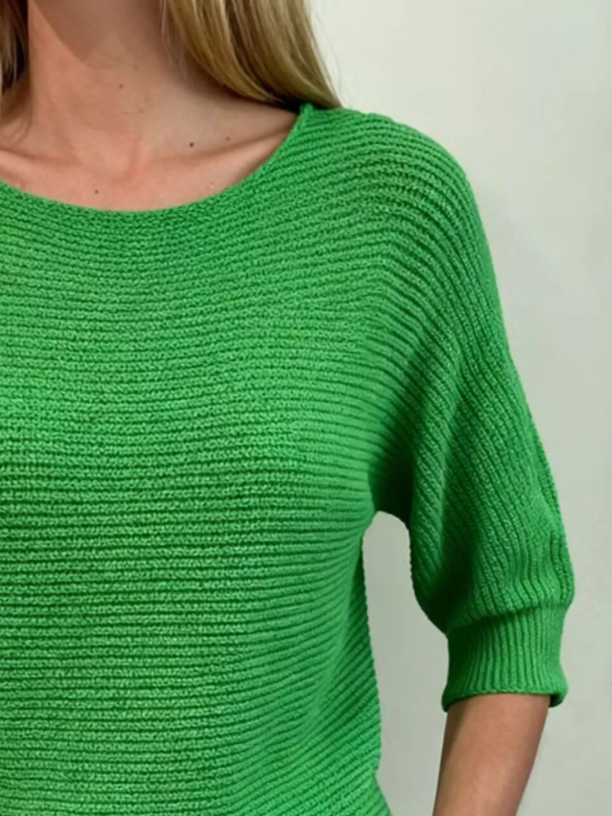 Full Size Ribbed Knit Round Neck Sweater Plus (12)