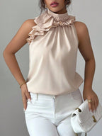 Ruffle High Neck Sleeveless Top (5)