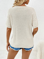 Round Neck Half Sleeve Knit Top (12)