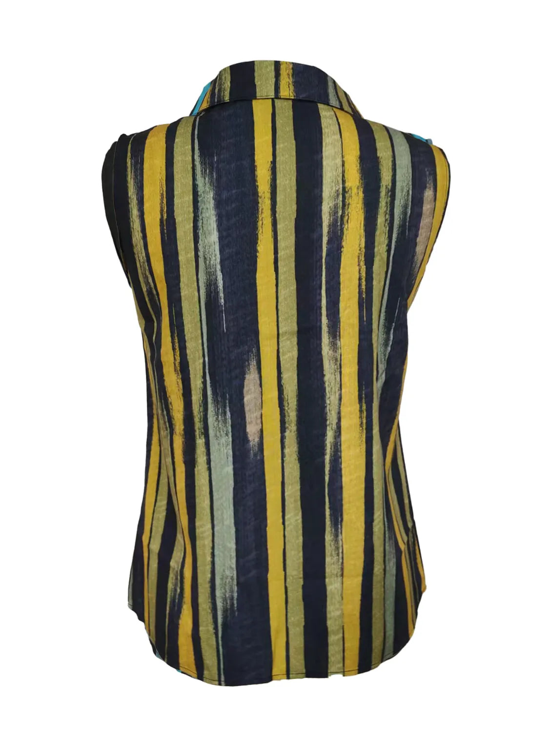 Button Detail Striped Sleeveless Shirt (5)
