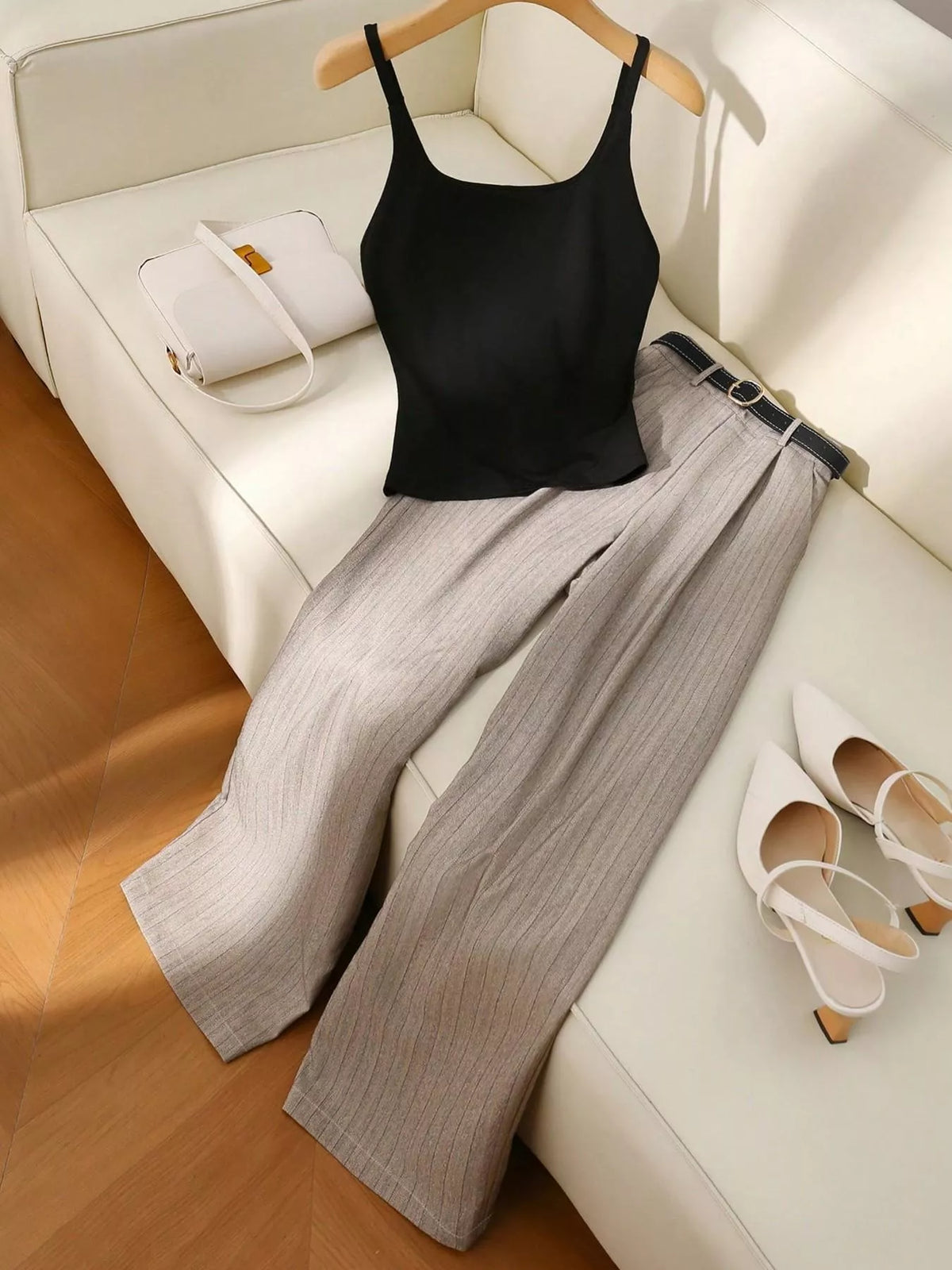 Sleeveless Top Wide-leg Pants Set (3)