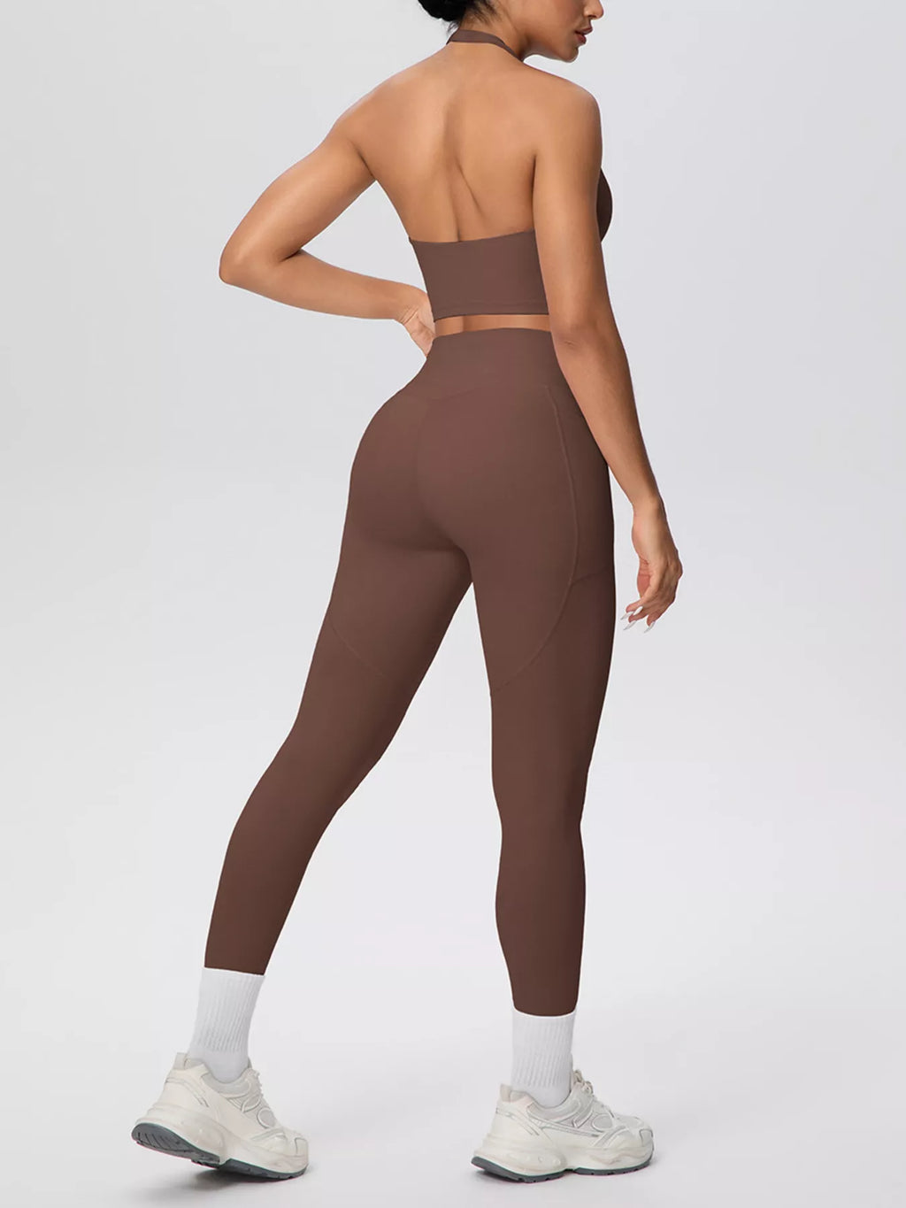 Halter Neck Crop Top High-waisted Leggings Active Set (7)