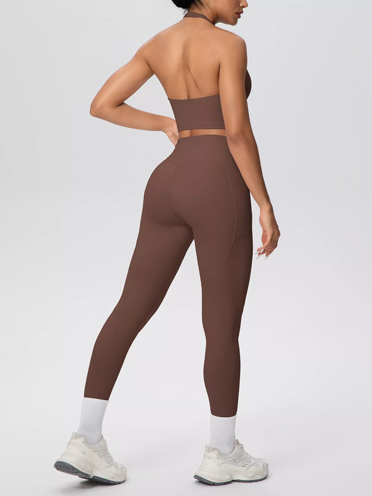Halter Neck Crop Top High-waisted Leggings Active Set (7)